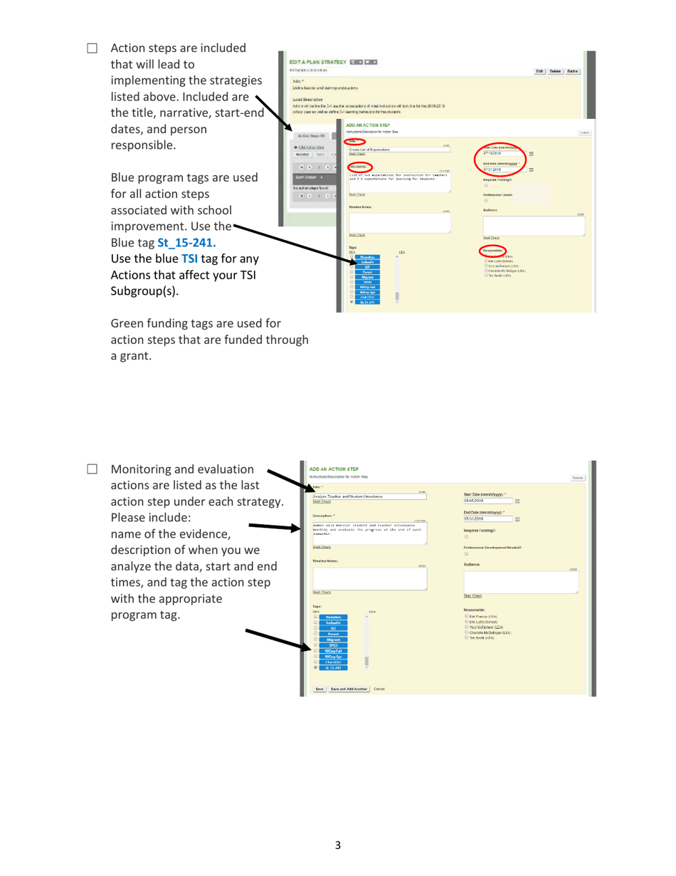 Checklist for the School Improvement Process - D  F Letter Grades - Arizona, Page 3