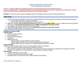 Comprehensive Support and Improvement (Csi) Graduation Rate Grant Application - Arizona, Page 2