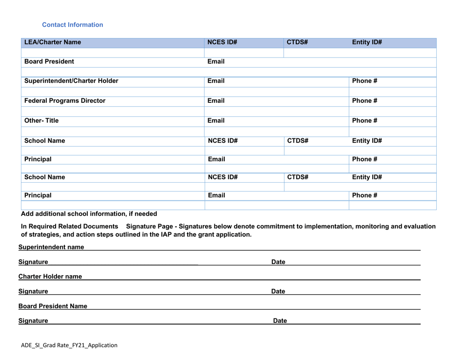 Comprehensive Support and Improvement (Csi) Graduation Rate Grant Application - Arizona, Page 3