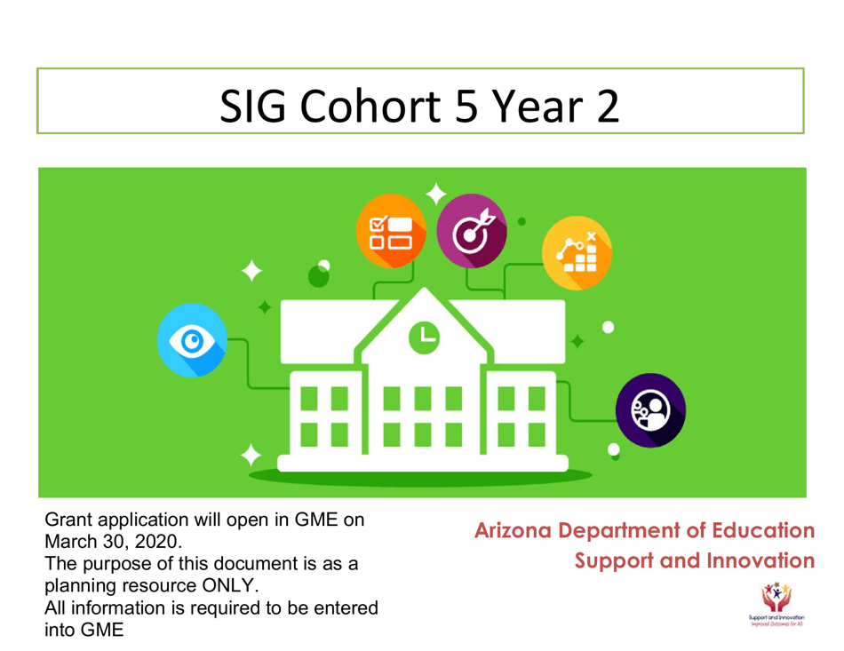 Sig Cohort 5 Year 2 Grant Application - Arizona, Page 1