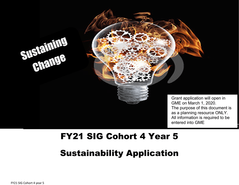 Sig Cohort 4 Year 5 Sustainability Application - Arizona, 2021