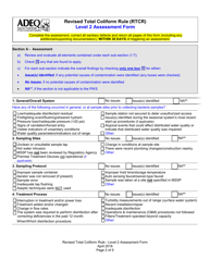 Revised Total Coliform Rule (Rtcr) Level 2 Assessment Form - Arizona, Page 2
