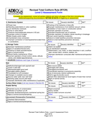 Revised Total Coliform Rule (Rtcr) Level 2 Assessment Form - Arizona, Page 3