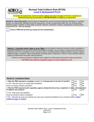 Revised Total Coliform Rule (Rtcr) Level 2 Assessment Form - Arizona, Page 4