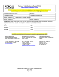 Revised Total Coliform Rule (Rtcr) Level 2 Assessment Form - Arizona, Page 5