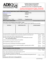 Document preview: Synthetic Organic Chemical (Soc) Monitoring Waiver Application - Arizona