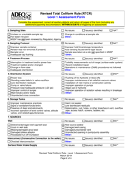 Revised Total Coliform Rule (Rtcr) Level 1 Assessment Form - Arizona, Page 2