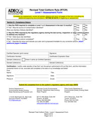 Revised Total Coliform Rule (Rtcr) Level 1 Assessment Form - Arizona, Page 4