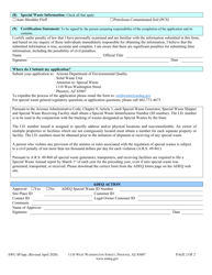Special Waste Id Number Application - Arizona, Page 2