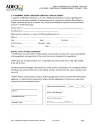 Ust Program Expedited Preapproval Reimbursement Request Under Arizona Revised Statutes (A.r.s.) 49-1051(K) - Arizona, Page 7