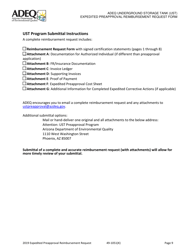 Ust Program Expedited Preapproval Reimbursement Request Under Arizona Revised Statutes (A.r.s.) 49-1051(K) - Arizona, Page 9