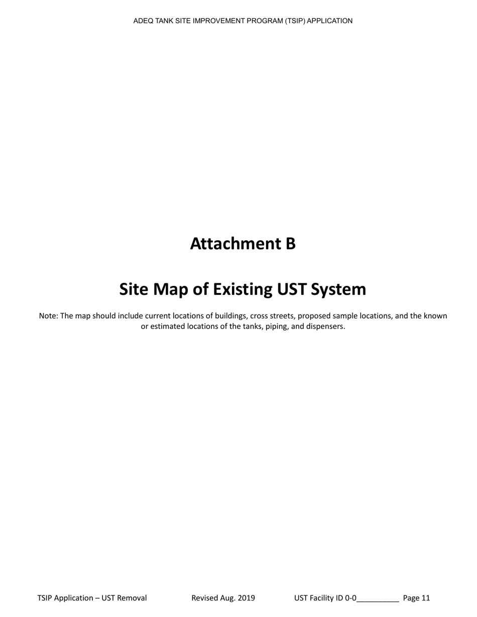 Tank Site Improvement Program (Tsip) Application for Ust Removal (A.r.s. Section 49-1071) - Arizona, Page 11