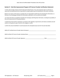 Tank Site Improvement Program (Tsip) Application for Ust Removal (A.r.s. Section 49-1071) - Arizona, Page 9
