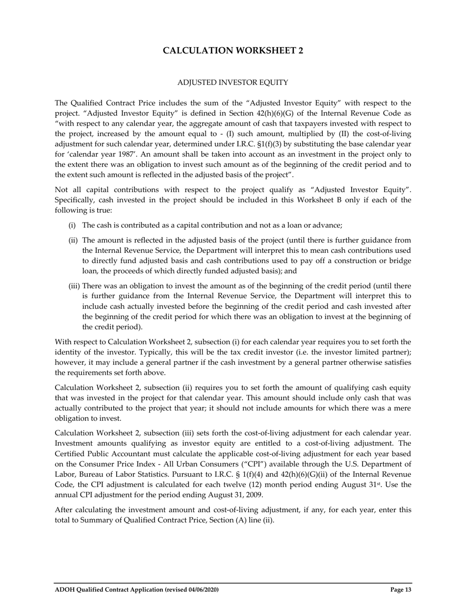 Qualified Contract Application - Arizona, Page 15