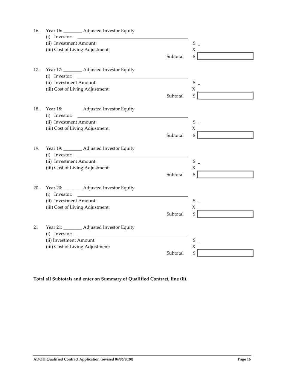 Qualified Contract Application - Arizona, Page 18