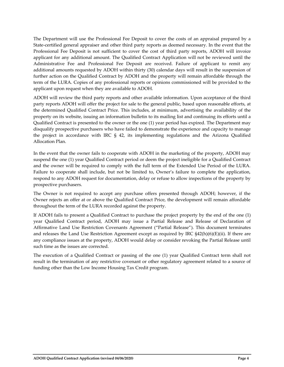 Arizona Qualified Contract Application Fill Out, Sign Online and