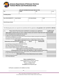 Tuition Waiver and Verification Form - Arizona