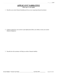 Arizona Military Family Relief Fund (Mfrf) Financial Assistance Application - Arizona, Page 2