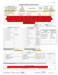 Sample Arizona Military Family Relief Fund (Mfrf) Financial Assistance Application - Arizona, Page 3