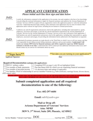Sample Arizona Military Family Relief Fund (Mfrf) Financial Assistance Application - Arizona, Page 5
