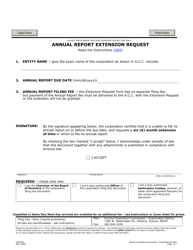 Document preview: Form C002.003 Annual Report Extension Request - Arizona