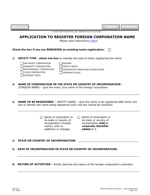 Form C007.003  Printable Pdf
