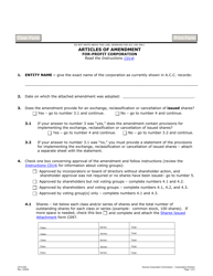 Form C014.003 Articles of Amendment for-Profit Corporation - Arizona