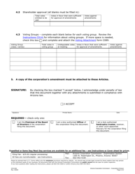 Form C014.003 Articles of Amendment for-Profit Corporation - Arizona, Page 2