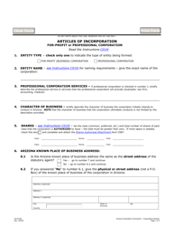 Form C010.004 &quot;Articles of Incorporation for-Profit or Professional Corporation&quot; - Arizona