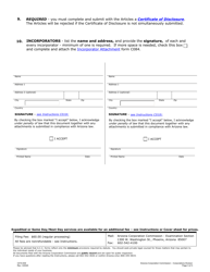 Form C010.004 Articles of Incorporation for-Profit or Professional Corporation - Arizona, Page 3