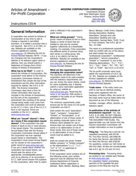Instructions for Form C014.003 Articles of Amendment for-Profit Corporation - Arizona