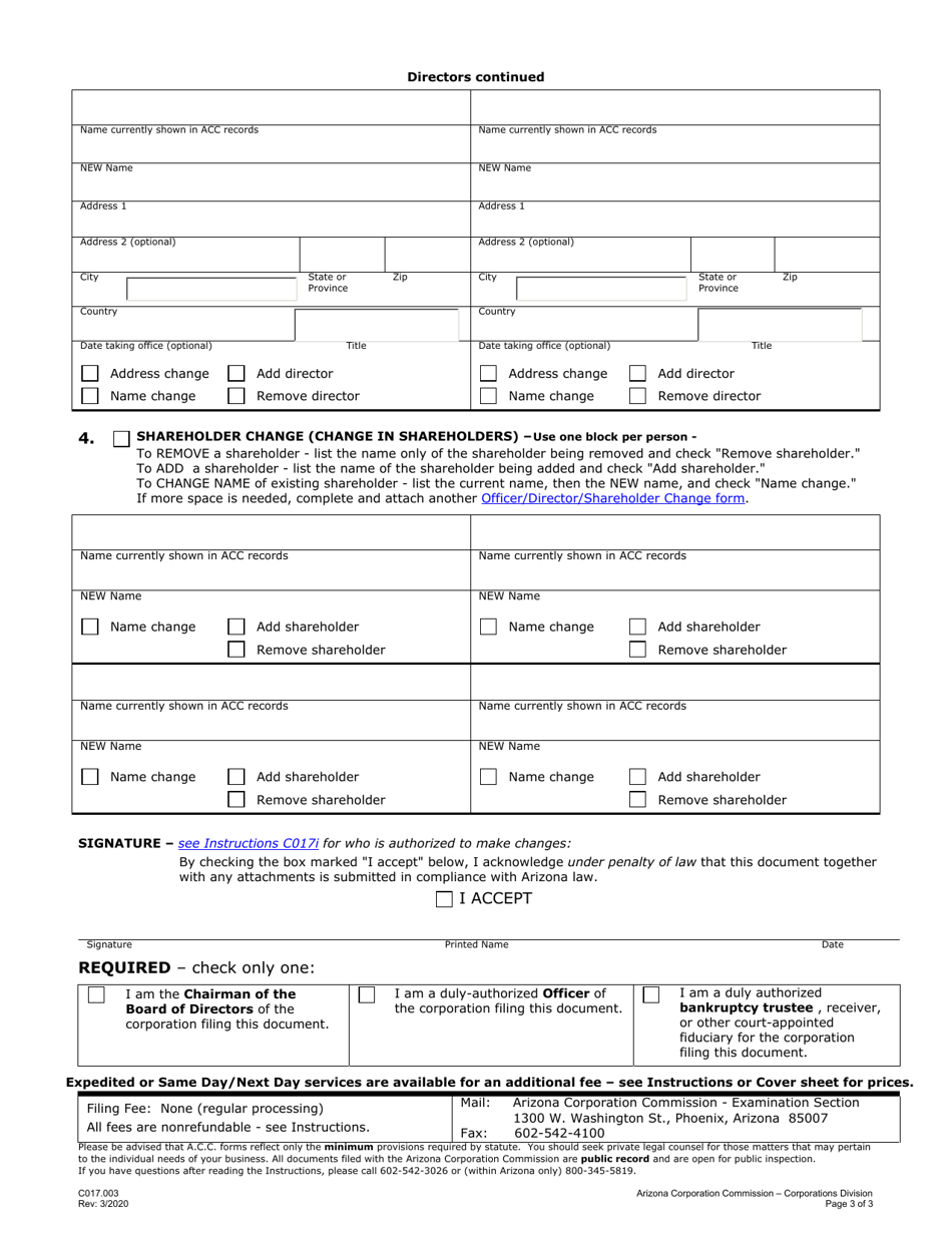 Form C017.003 - Fill Out, Sign Online And Download Fillable Pdf 