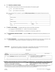 Form L015 Articles of Amendment - Arizona, Page 3