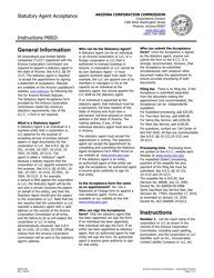 Instructions for Form M002.005 Statutory Agent Acceptance - Arizona