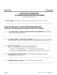 Form L017.004 Articles of Amendment to Foreign Registration Statement - Arizona