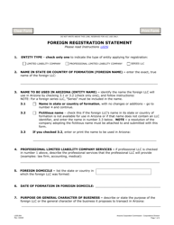 Form L025.004 Foreign Registration Statement - Arizona
