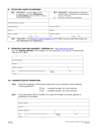 Form L025.004 Foreign Registration Statement - Arizona, Page 2