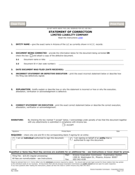 Document preview: Form L030.004 Statement of Correction Limited Liability Company - Arizona