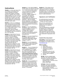 Instructions for Form L015.009 Articles of Amendment - Arizona, Page 2