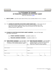 Document preview: Form L020.004 LLC Statement of Change of Principal Address or Statutory Agent - Arizona