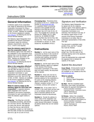 Document preview: Instructions for Form C029.003 Statutory Agent Resignation Corporation - Arizona