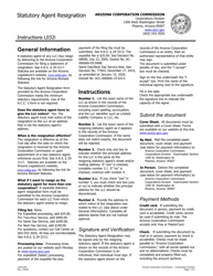 Instructions for Form L032.004 Statutory Agent Resignation Limited Liability Company - Arizona