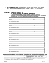 Form M075.004 Statement of Merger - Arizona, Page 3