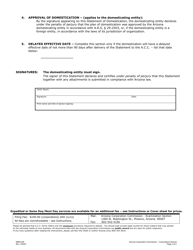 Form M090.004 Statement of Domestication - Arizona, Page 2