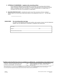 Form M085.004 Statement of Conversion - Arizona, Page 2