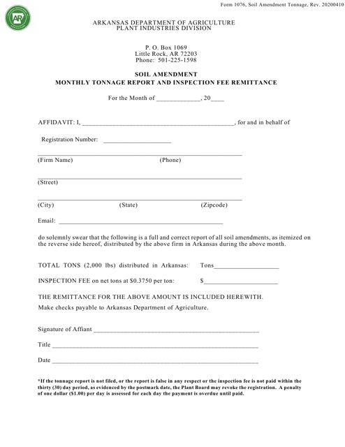 Form 1076  Printable Pdf