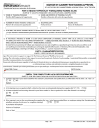 Form DWS-ARK-533 Request by Claimant for Training Approval - Arkansas (English/Spanish), Page 2