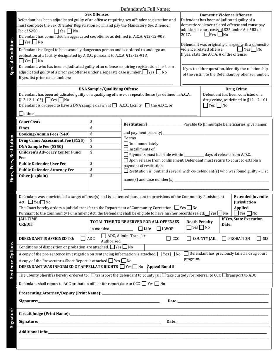 Sentencing Order - Arkansas, Page 4
