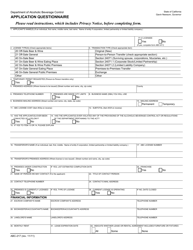 Document preview: Form ABC-217 Application Questionnaire - California