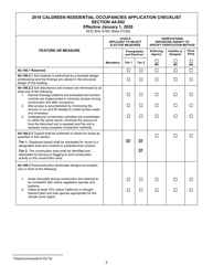 Form HCD SHL615C Residential Occupancies Application Checklist - California, Page 2